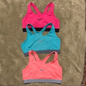 3 Nike Dri Fit Sports Bras size Medium